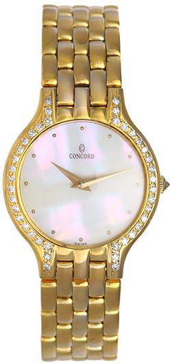 Ladies Concord Les Palais 14k Gold Plated Diamond Mother-of-Pearl Watch 29-262-264