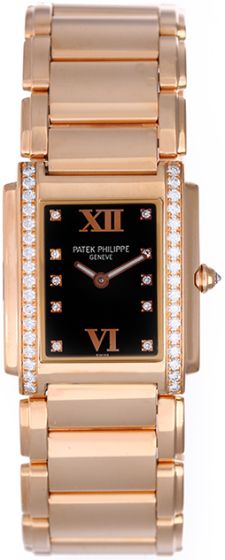 Patek Philippe Twenty-4 Ladies 18k Rose Gold Diamond Watch 4908/11R-011 or 4908/11R
