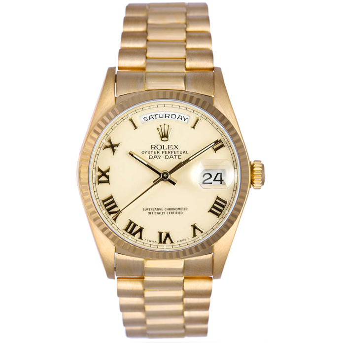 Rolex President Day Date Men s 18k Yellow Gold Watch 18038 Cream Dial