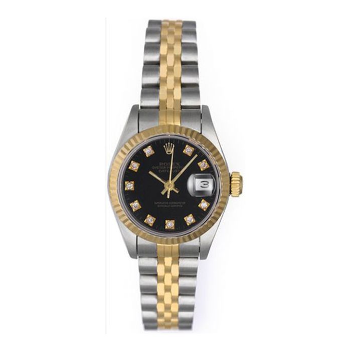 Rolex Datejust Two Tone Diamond Watch, 69173 26mm, Black