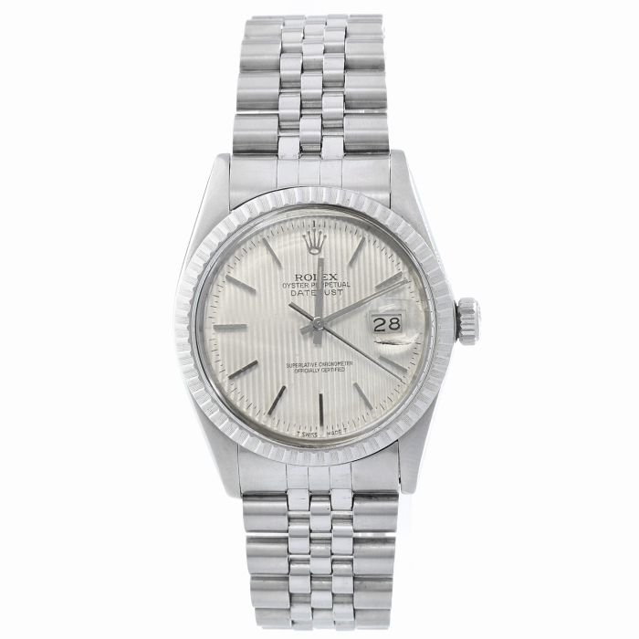 Rolex Datejust Men s Steel Watch Tapestry Dial 16030