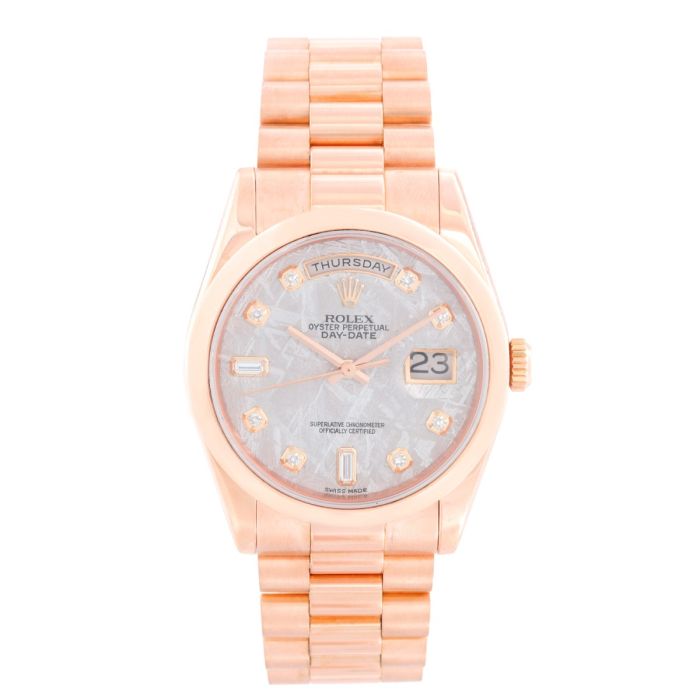 Rolex President Day Date Meteorite Diamond Dial 118205