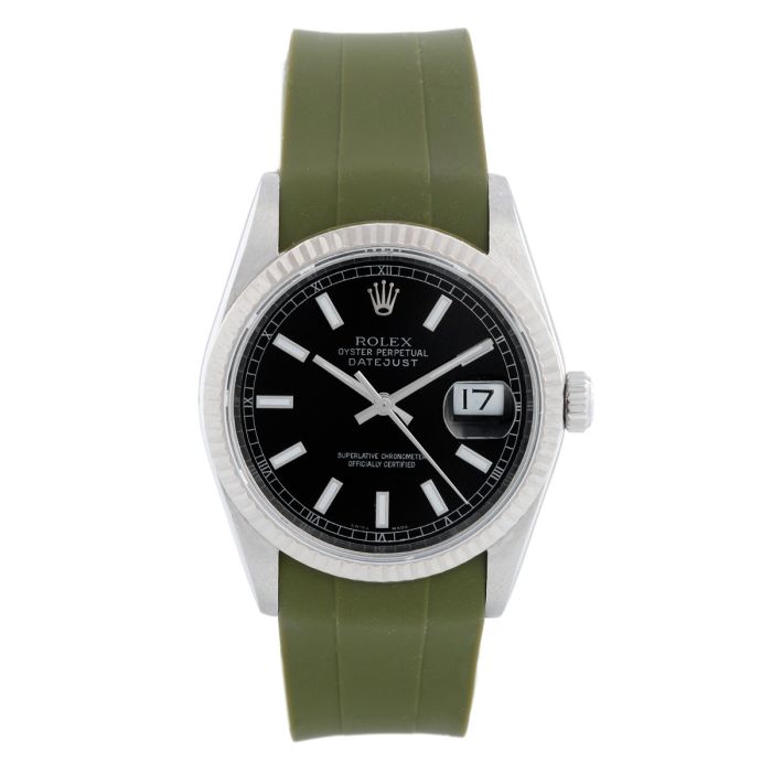 Rolex green rubber strap best sale