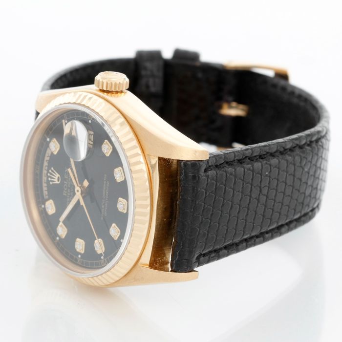 Rolex President Day Date Men s Gold Watch 18038 Blue Diamond Dial