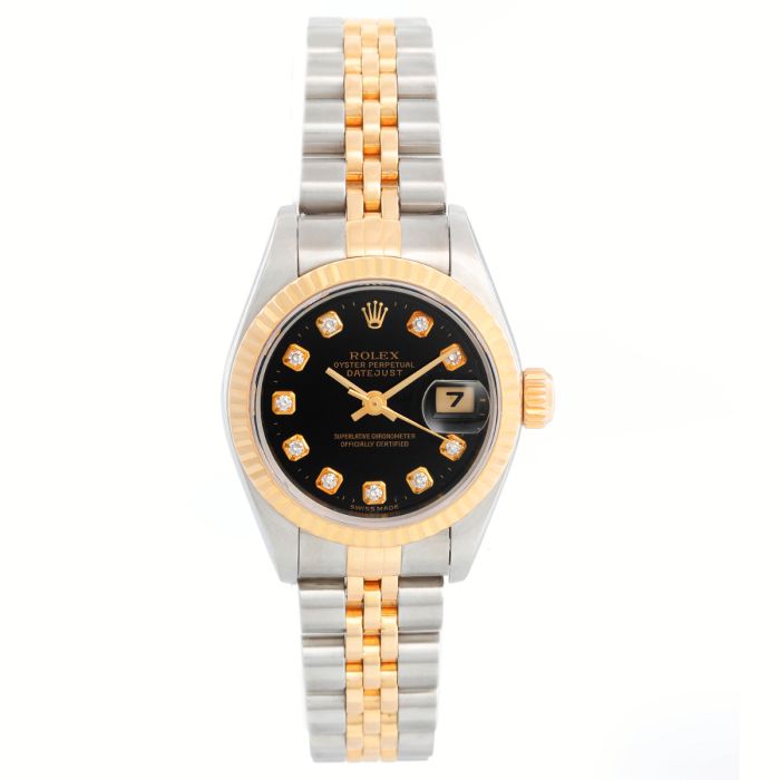 Ladies Rolex Datejust Watch 79173 Genuine Rolex Black Dial