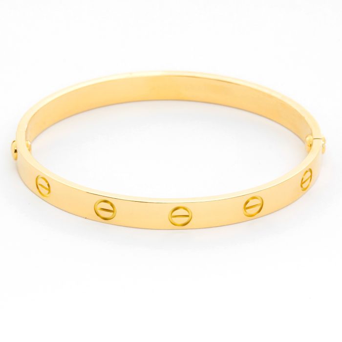 Cartier Love Bracelet 18k Yellow Gold Size 17 with Screwdriver