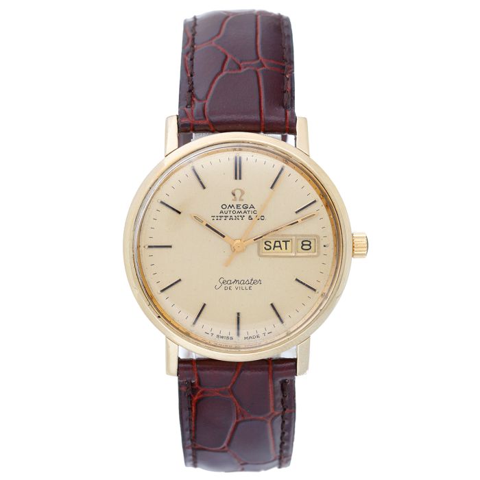 Rare Vintage Omega Seamaster DeVille Day Date Men s Automatic Winding Watch made for Tiffany