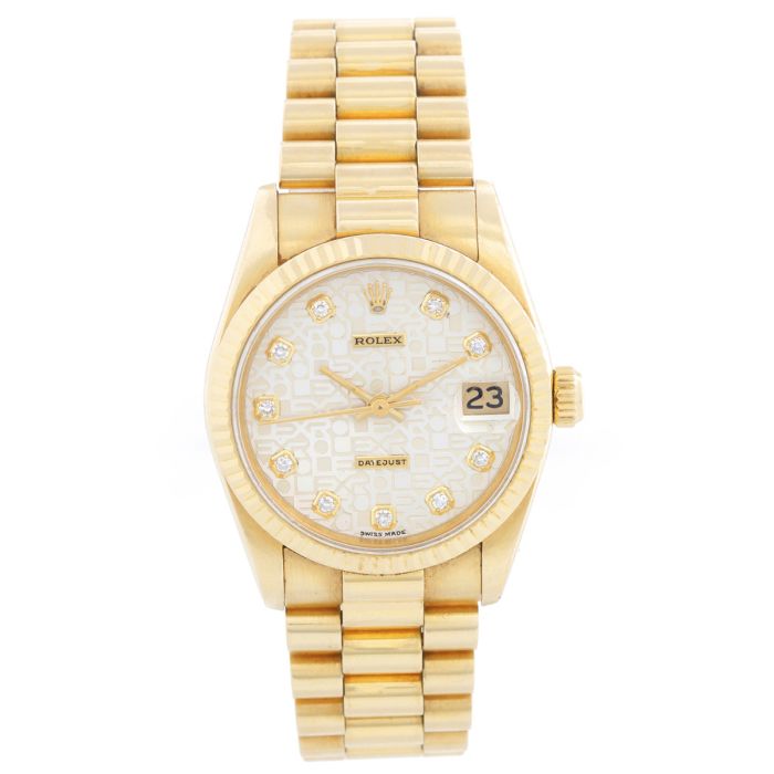 Rolex Midsize President 18K Yellow Gold Men s Or Ladies Watch 68278