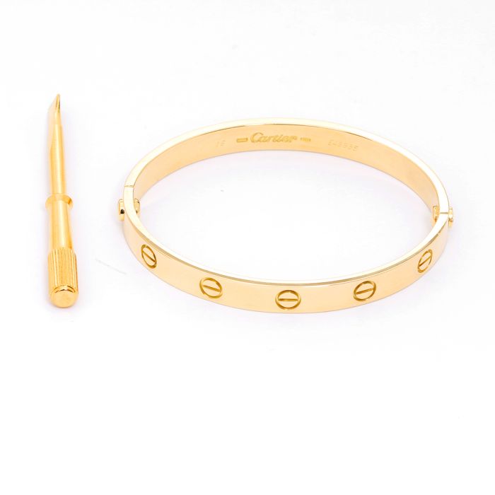 Cartier Love Bracelet 18k Yellow Gold Size 16 with Screwdriver