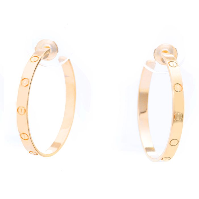 Cartier 18k Yellow Gold Love Hoop Earrings REF B8028200