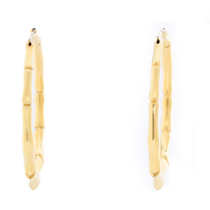 Gucci 18K Yellow Gold Bamboo Hoop Earrings