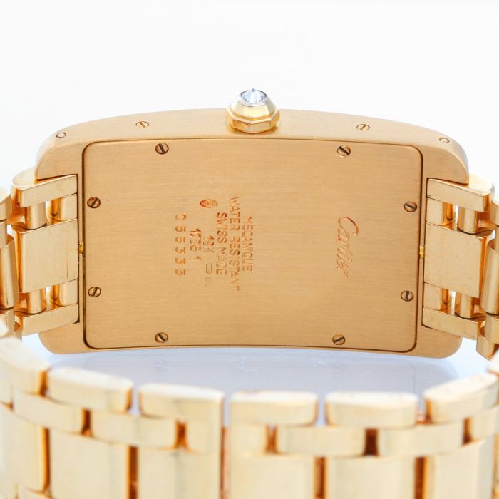 Cartier Tank Americaine 18k Yellow Gold & Diamond Large