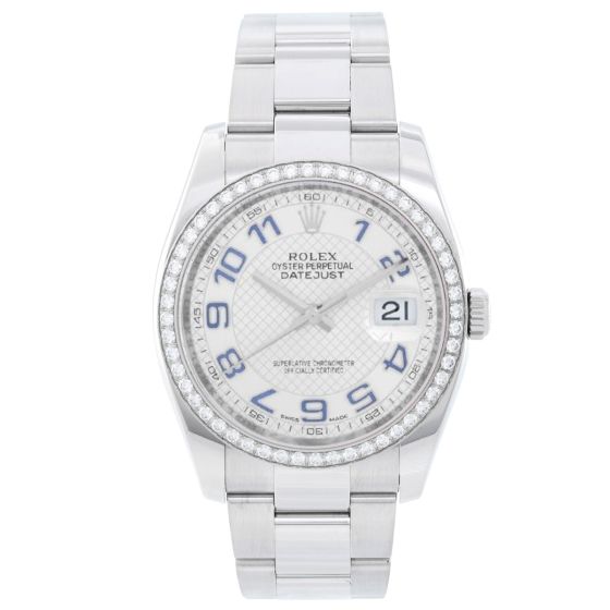 Rolex Datejust Diamond Bezel Men's 116244 Steel Watch 