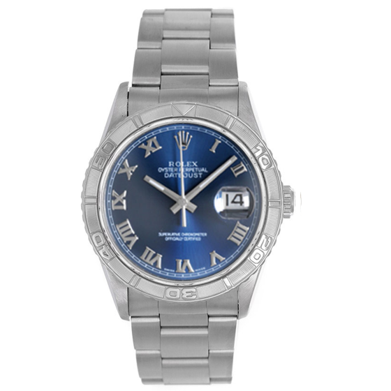 Men's Rolex Datejust Watch 16264 Blue Roman Dial