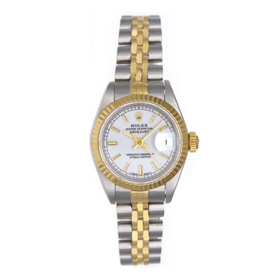 Rolex Ladies Datejust 2-Tone Watch 69173 White Dial