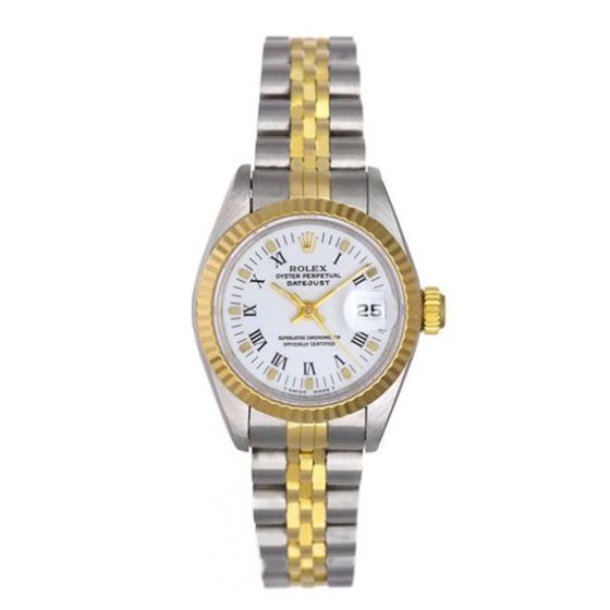 Rolex Ladies Datejust Steel & Gold Watch 69173 White Dial