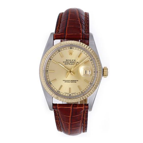 Rolex Datejust Steel & 18k Gold 2-Tone Men's Watch 16013