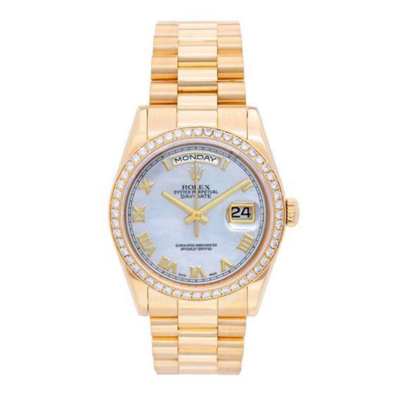 Rolex President Day-Date Factory Mother of Pearl with Gold Roman Numerals 118348