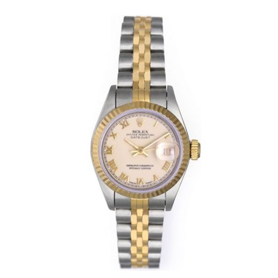 Rolex Ladies 2-Tone Datejust Watch 69173 Ivory Colored Dial