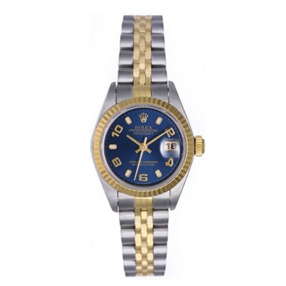 Rolex Ladies Datejust 2-Tone Steel & Gold Watch 69173  Blue Dial