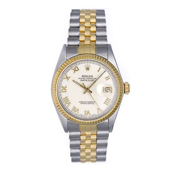 Rolex Datejust 2-Tone Steel & Gold Men's Watch Roman Dial 16013