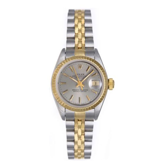 Rolex Datejust 2-Tone Ladies Watch 69173 Gray Dial 