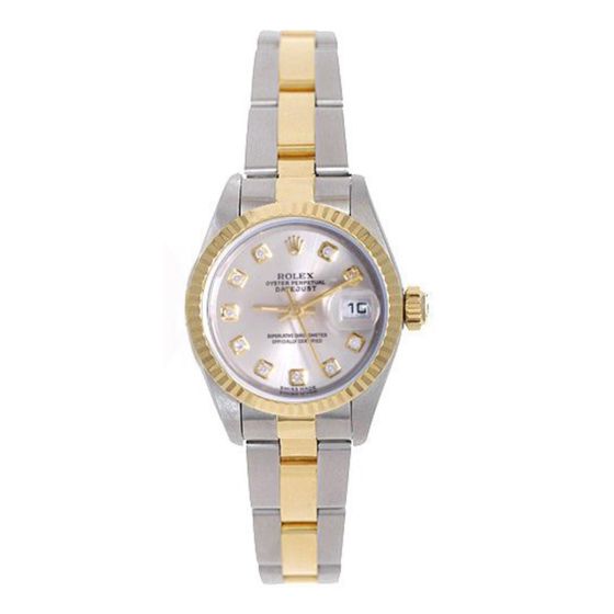Ladies Rolex Datejust Watch 69173 Genuine Rolex Silver Diamond Dial