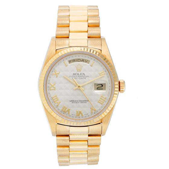Men's Rolex President - Day-Date Watch 18238 Cream Colored Pyramid Dial