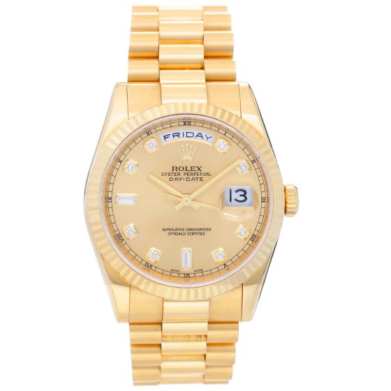 Men's Rolex President Day-Date Diamond Watch 118238