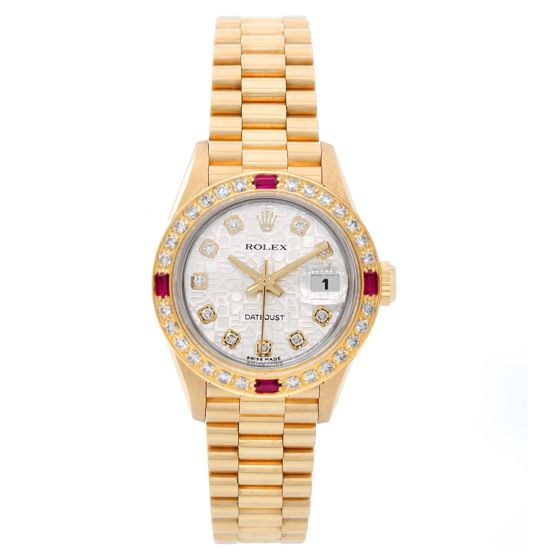 Ladies Rolex President 18k Gold Watch with Diamonds 79178