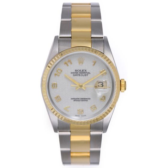 Rolex Datejust Men's Steel Watch 16233 White Jubilee Dial