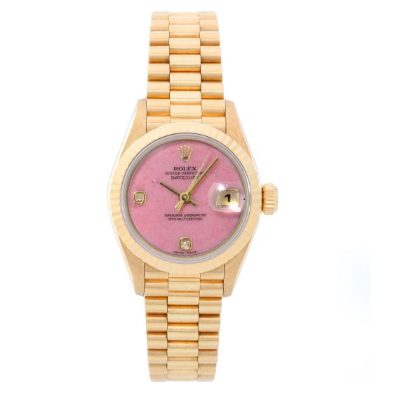 Ladies Rolex President Watch 79178 Pink Coral Dial