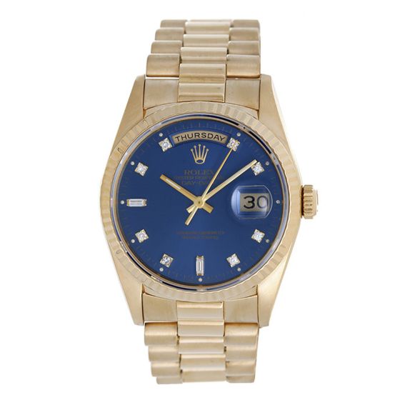 Men's Rolex President - Day-Date Watch 18238 Custom Blue Dial