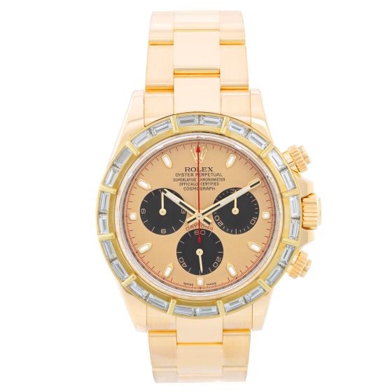 Rolex Cosmograph Daytona Men's 18k Gold Watch 116528 Gold Dial