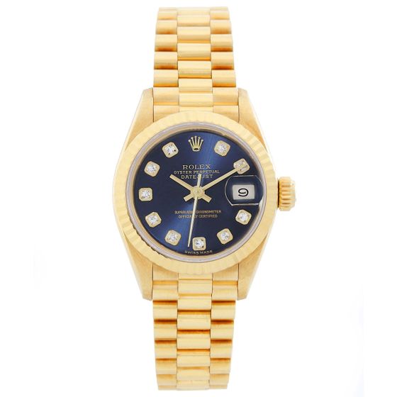 Rolex President Ladies 18k Yellow Gold Watch 79178