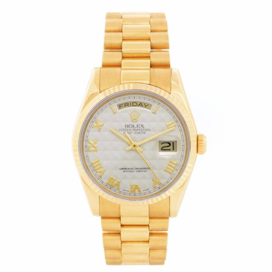 Men's Rolex President Day-Date  Watch 118238 Ivory Pyramid Dial