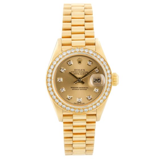 Rolex Ladies President Diamond Watch 69178