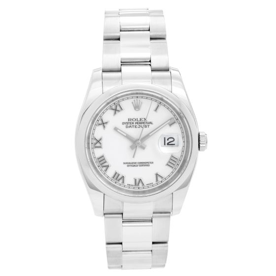 Rolex Datejust Men's Steel Watch with Smooth Bezel 116200