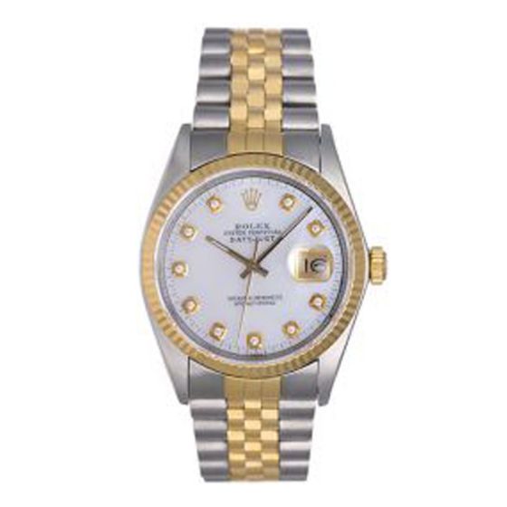 Men's Diamond Rolex Datejust Steel & Gold 2-Tone Watch 16233