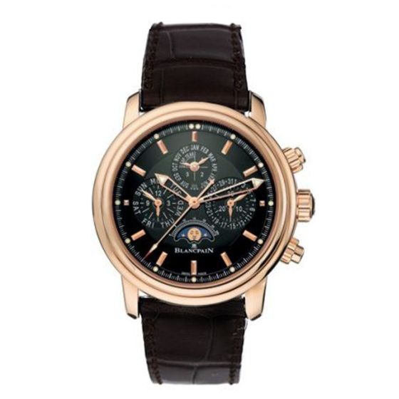 Blancpain Leman Rose Gold Flyback Chronograph Perpetual Calendar Men's Watch
