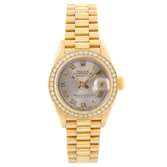 Ladies Rolex President Watch 18k Yellow Gold  79178