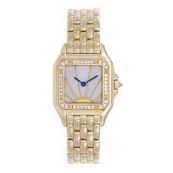 Cartier Panther Ladies 18k Yellow Gold Diamond Watch WF3070B9 1280