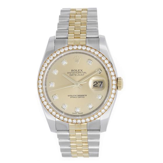 Rolex datejust 36 2 sale tone