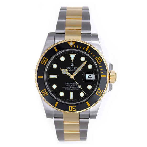 Rolex Submariner 2-Tone Steel & Gold Men's Watch 116613 Black Dial