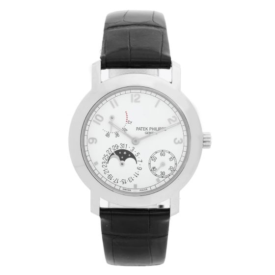 Patek Philippe  Moon phase Power Reserve Men's White Gold Watch ref. 5055 G  or 5055G-001