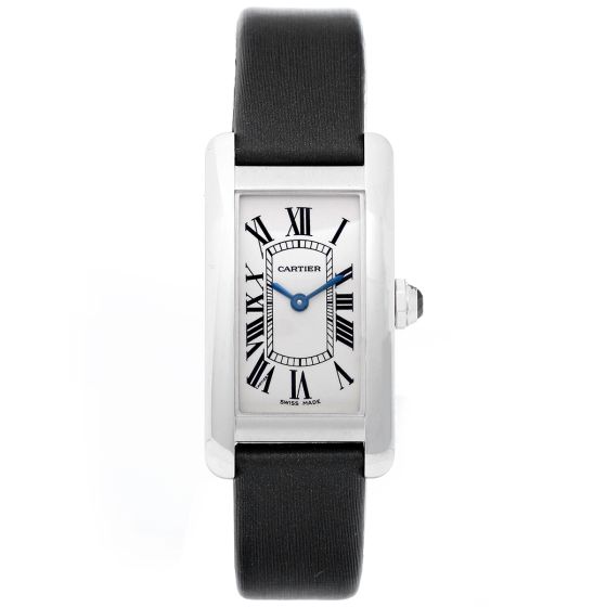 Cartier Tank Americaine Ladies Small 18k White Gold Watch W2601956
