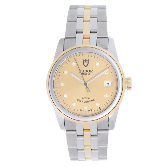 Tudor Glamour Day-Date Men's Stainless Steel and Gold Watch 5500