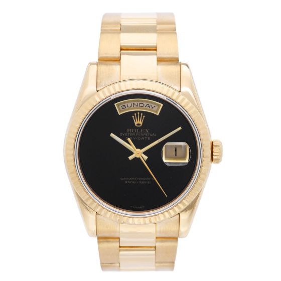 Rolex President Day-Date Men's Watch 118238 Custom Black Onyx dial