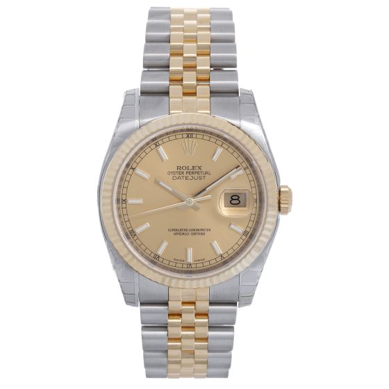 Rolex Datejust Men's 2-Tone Steel & Gold Automatic Watch 116233