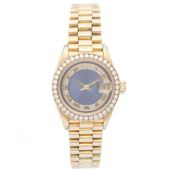 Rolex President Yellow Gold Diamond Bezel Ladies Watch